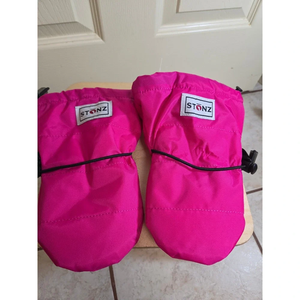 Stonz Baby Mittens Pink Winter Snow Mitts Adjustable 12-24 Months